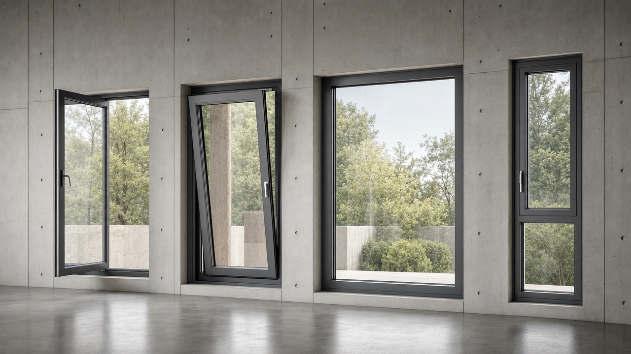 Aluminium casement, tilt-turn and fixed windows